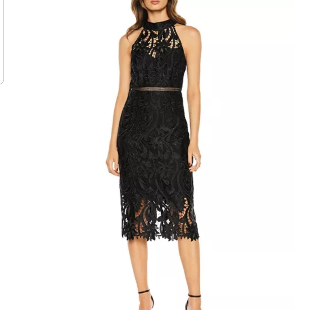 Bardot 'Isa' Halter Lace Midi Dress